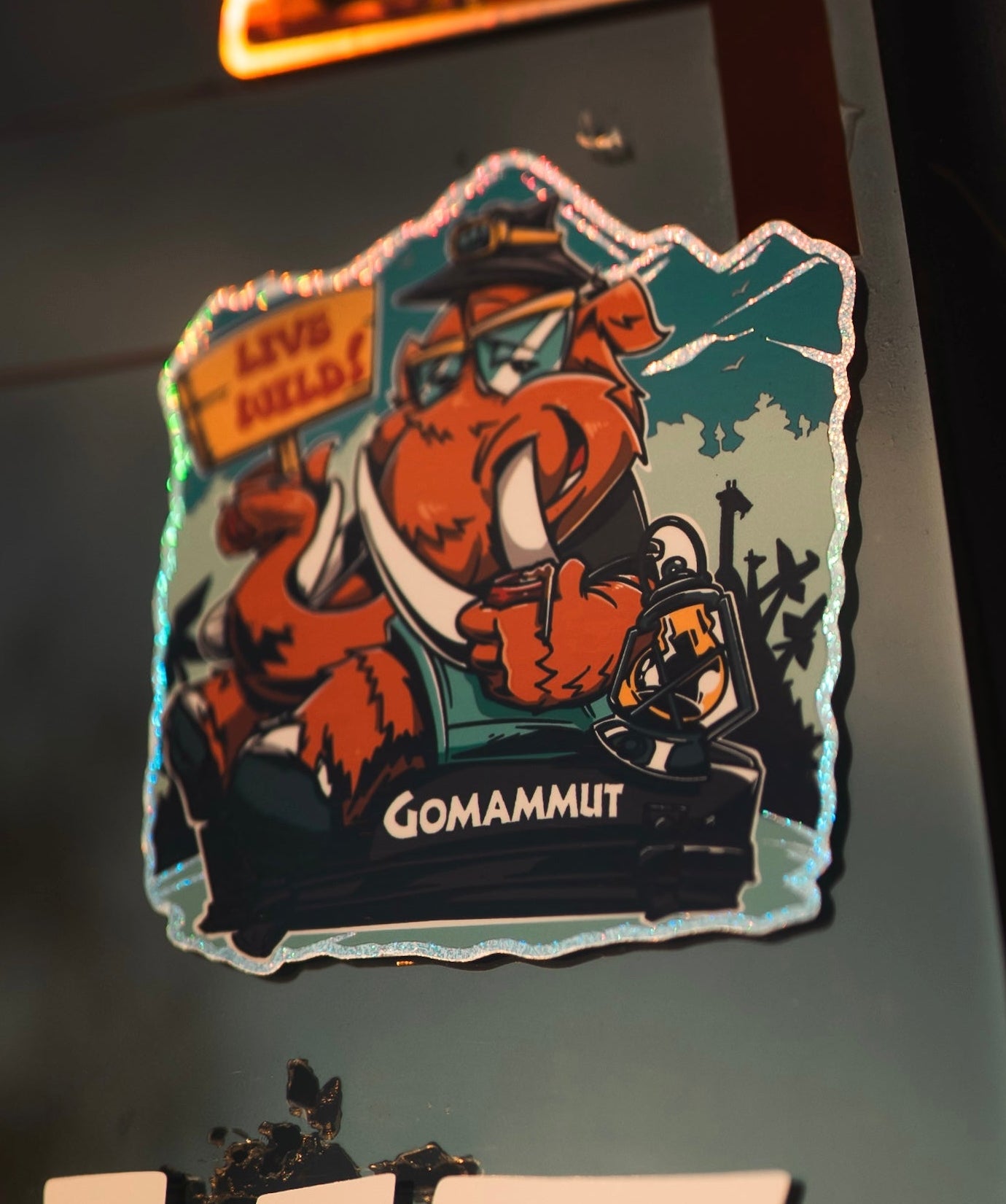 Holographic happy Camper sticker gomammut.com